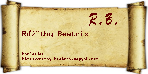 Réthy Beatrix névjegykártya